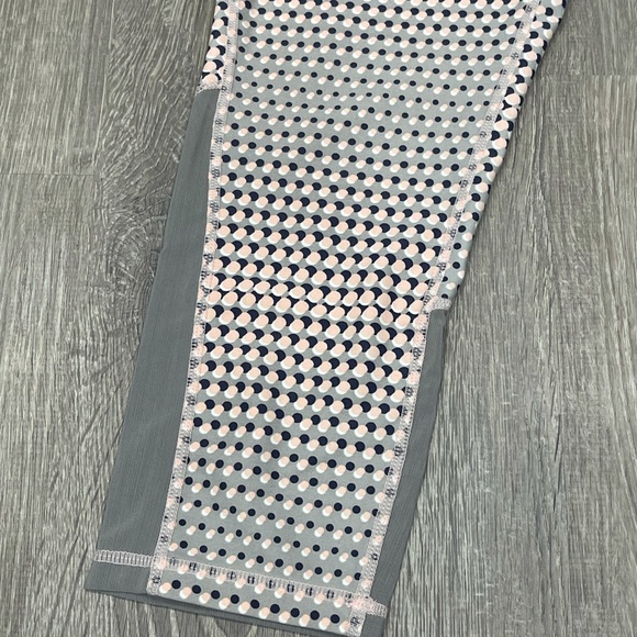 Crane Leggings Large Pink Grey Capris - Picture 2 of 3